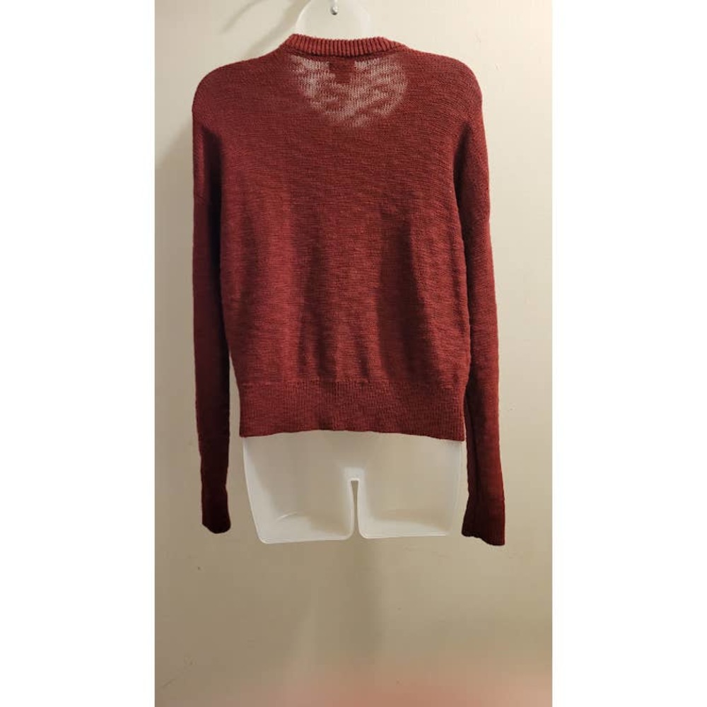 MOSSIMO BURGUNDY CABLE KNIT CREWNECK PULLOVER WOMENS SMALL SWEATER - Picture 3 of 5